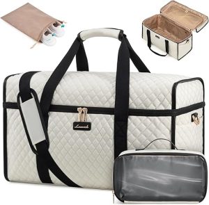 LOVEVOOK Travel Duffle Bag, Weekender Bags For Women, Carry On Duffel Bags For Airplanes, Overnight Bag With Toiletry Bag, Hospital Bag for Labor and Delivery, Yoga Gym Bag with Wet Pocket, 3Pcs Set